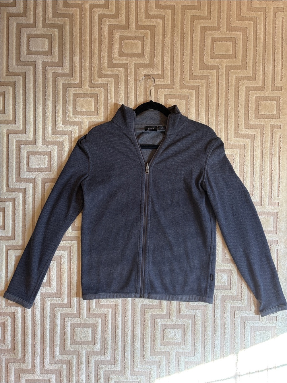 Hugo Boss Gray Regular Fit Zip Sweater